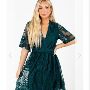 Light My Fire Dark Teal mini dress